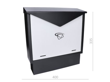Poštovní schránka 400x335x100mm, s tunelem na noviny, max. formát listu: C4