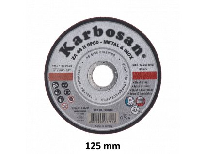 Prémiový řezný kotouč 125x1x22,2 s dlouhou životností vhodný na INOX, tenké plechy 304 a 316, trubky z nerezavějící ocele, ploché tyče.