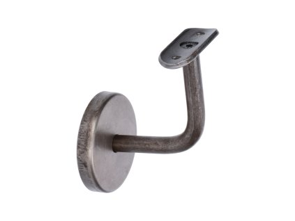 Držák madla na stěnu s krytkou kotevní desky (pevný, na trubku o průměru 42,4mm), odsazení 73 mm, ocel bez povrchové úpravy
