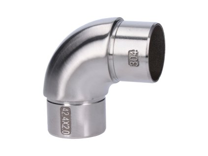 Spojka oblouková 90° na trubku o průměru 42,4mm, broušená nerez K320 /AISI304