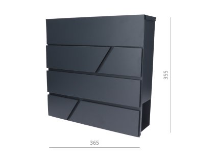 Poštovní schránka, (371x364x105mm, tl. 0,6mm), max. formát listu: A4, barvaa: RAL7016