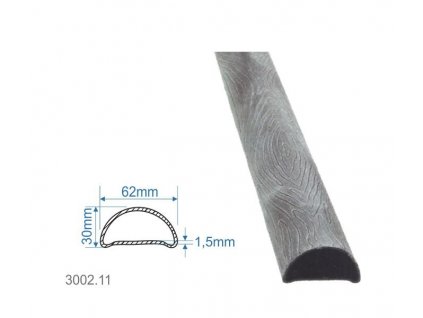 Madlová tyč dutá 62x30x1,5mm, vzor kůra