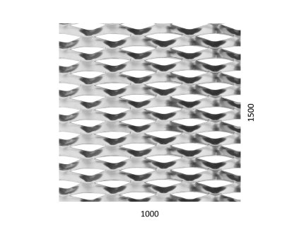 Tahokov Al, kosočtvercové oko: 110x52mm, můstek: 24mm, tloušťka: 2mm (Rozměry 1000x1500x2mm)