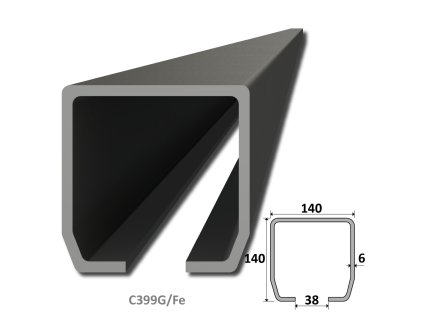 C profil 140x140x6mm, bez povrchové úpravy (Délka 1m)