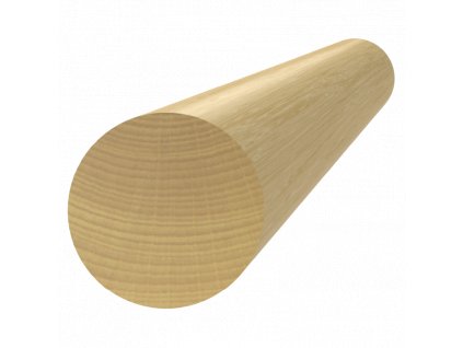 Dřevěný profil kulatý o průměru 42 mm, materiál: dub, broušený povrch bez nátěru, balení: PVC fólie