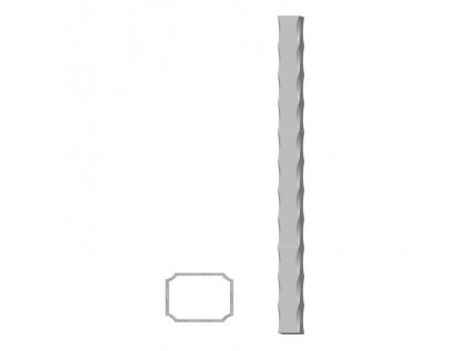 Uzavřený ocelový profil 50x30x2,5mm, zdobený po hranách
