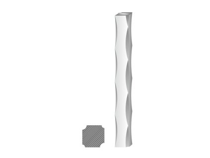 Tyč čtvercová plná 10x10mm, zdobená po hranách, bez povrchové úpravy (Délka 1m)