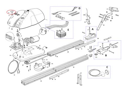 PPD0126C.4540 šroub pro upevnění krytu osvětlení pro SPIDO/SPIDER