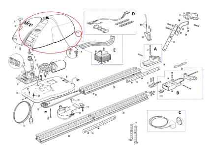 PPD0124C.4540 kryt pohonu RAL7016 pro SPIDO/SPIDER
