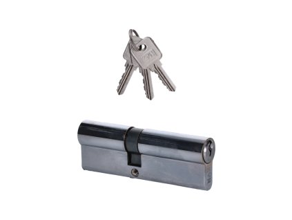 Cylindrická vložka EURO 50/50mm, niklová, 3 klíče, šroub M5x65mm