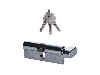 Cylindrická vložka EURO 45/50mm s kulkou, niklová, 3 klíče, šroub M5x65mm,