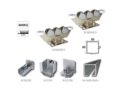 Samonos do 400 kg/5,5 m, děrovaný profil 80 x 80 x 5 mm, Zn