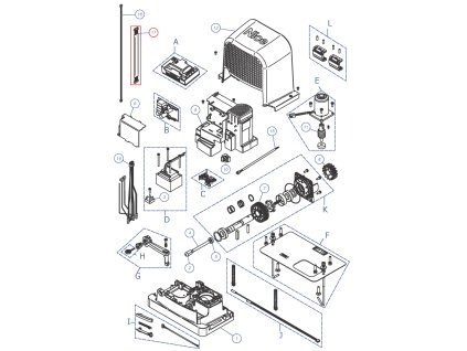 CA0368A01 Kabel, s koncovkami, 8-žilový, 280 mm RBS400,, RBS600, RBS600HS, SPIDER800, SPIDER1200