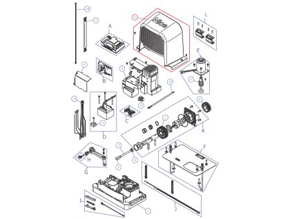 PD2123B0002 Vrchný kryt motora RBS400, RBS600