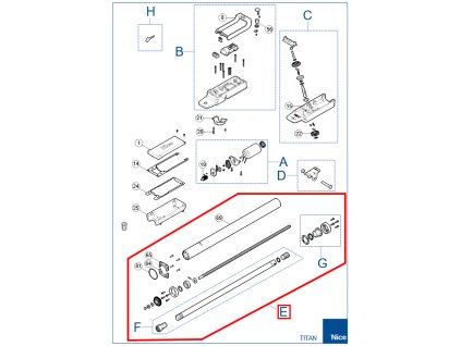 SPAMG206B00 Komplet kit piestu s rúrou pre pohon TTN3024