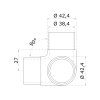Spojka - přechod 90 ° na trubku o průměru 42,4mm, broušená nerez K320/AISI304
