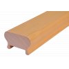 Krátký dřevěný profil (62x43mm /D:2300mm), materiál: buk, broušený povrch bez nátěru, obal: PVC fólie.