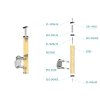 Dřevěný sloupek, boční kotvení, bez výplně, vrch pevný (průměr 42mm), materiál: buk, broušený povrch bez nátěru