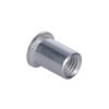 Nýtovací matice hliníková s plochou hlavou, hladký dřík (Rozměry M5/13mm, Průměr 10mm)