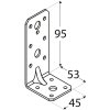 Úhelník s prolisem 2,5mm, pozinkovaný (Rozměry 95x53x45mm, Otvory 5mm-11ks, 11mm-3ks)