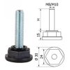 Bezkloubová plastová nivelační nožička o průměru 30mm se závitem, černá (M8/M10) (Rozměry M8x15mm, Délka(H) 15mm)