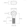 úchyt pre držiak lanka (M8 x 40mm), brúsená nerez K320 /AISI304 DIN444