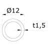 Trubka ø 12x1,5mm, Vertikálně broušená nerez (podél trubky) K320/AISI304, délka 6 metrů