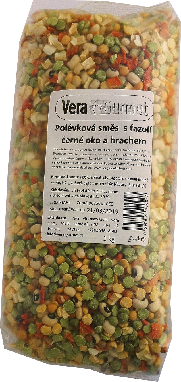 Polévková směs fazole černé oko a hrách 1kg