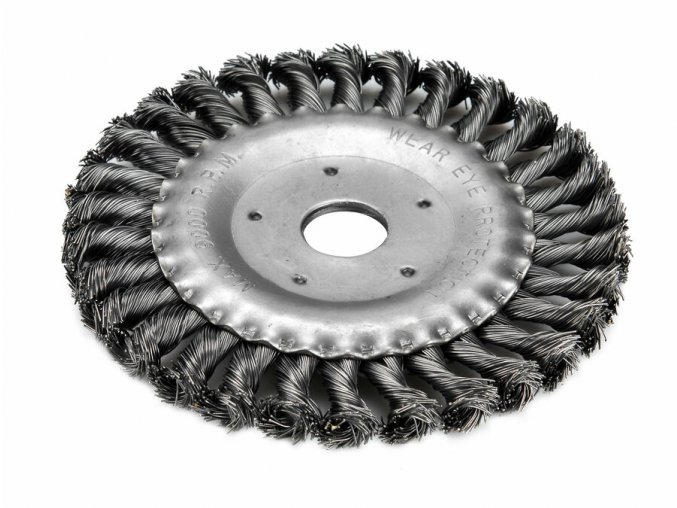 Ocelový kartáč radiální copánkový 120 mm