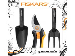 Dárková zahradní sada Fiskars Solid, černá