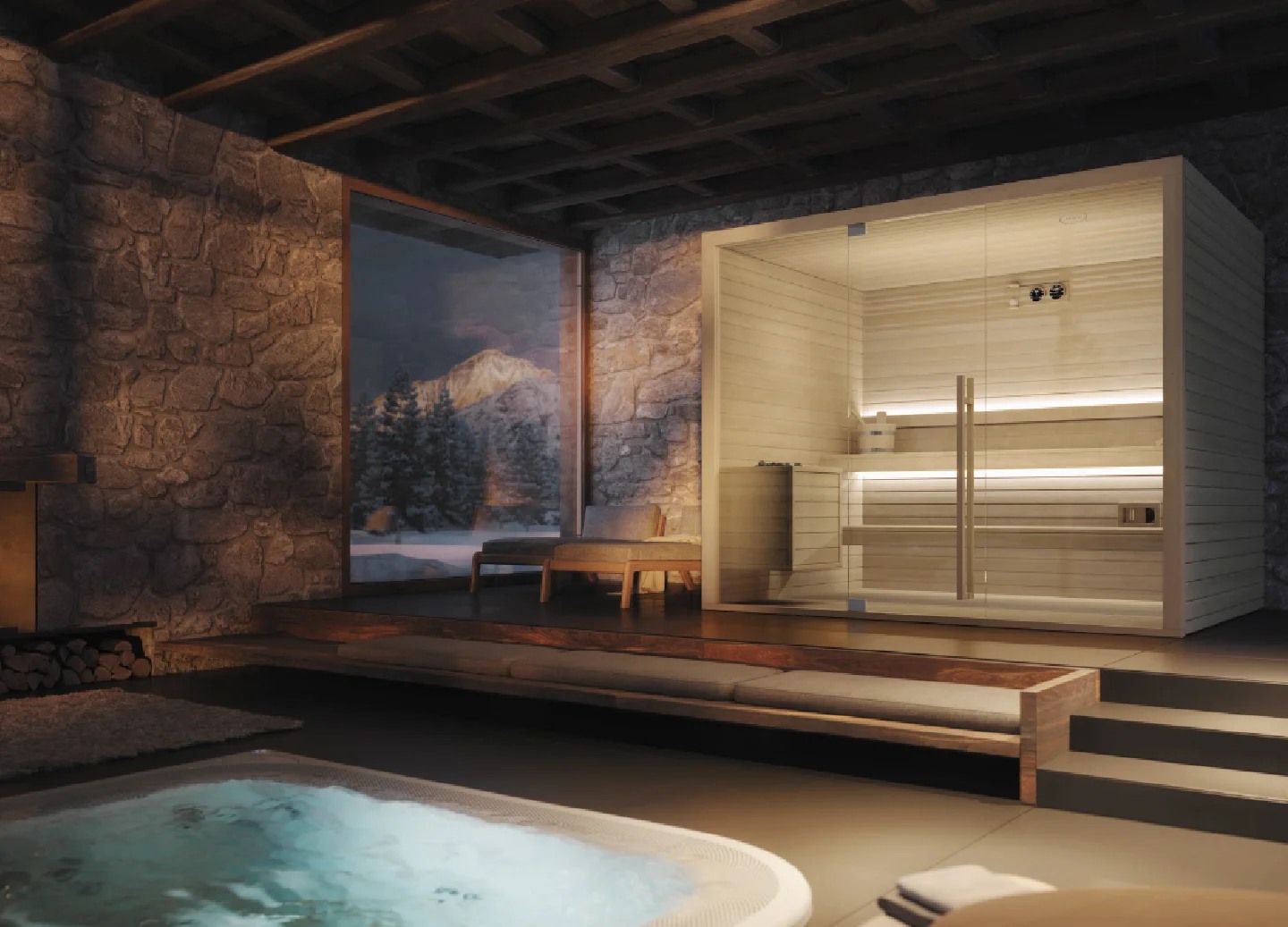 Samostatná finská sauna Jacuzzi® Mood v provedení z lipového dřeva