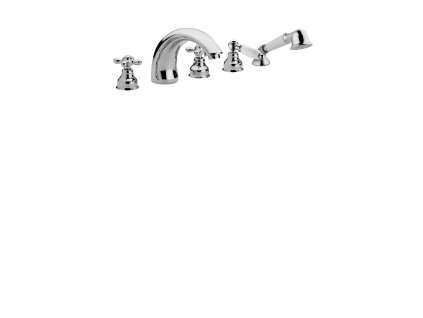 Batt. bordo vasca 5 fori c/bocca  er.  IRIS (Barva Bronz)