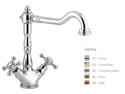 BELINDA dřezová stojánková baterie, retro (Barva Chrom a zlatá povrchová úprava)