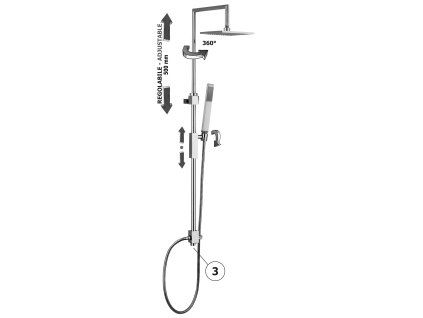 SYNCRO TOP sprchový systém bez baterie (Barva Chrom)