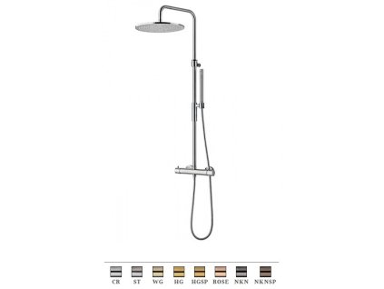 BIRILLO kompletní sprchový termostatický systém (Barva Medově broušené zlato)