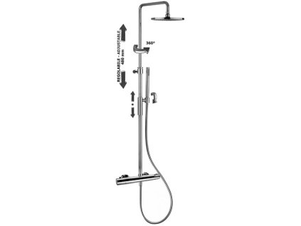 BIRILLO kompletní sprchový termostatický systém (Barva Chrom)