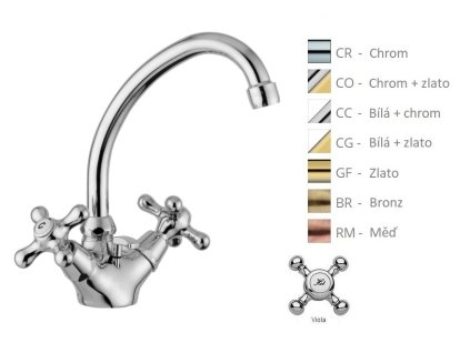 VIOLA umyvadlová baterie s otočným ramínkem (Barva Chrom)