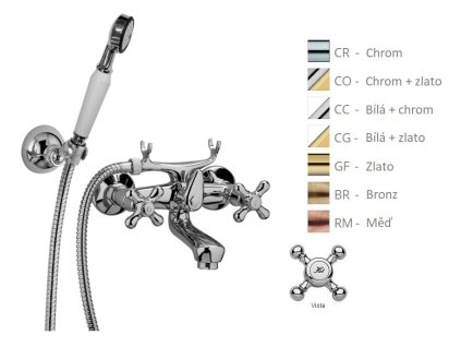 VIOLA vanová baterie vč. sprch.kompletu, retro (Barva Chrom)