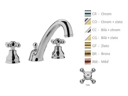 VIOLA umyvadlová 3 otvorová baterie (Barva Chrom)