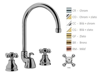 VIOLA umyvadlová 3 otvorová baterie (Barva Chrom)