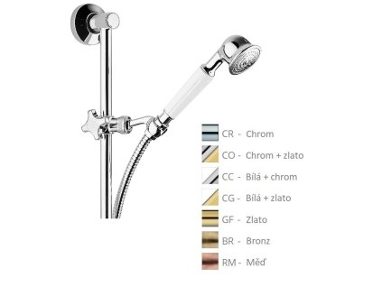 KLIPPER sprch.set, délka 600mm, had (Barva Chrom a zlatá povrchová úprava)