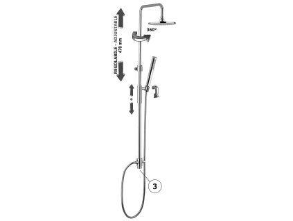 MASTER sprchový systém bez baterie (Barva Chrom)