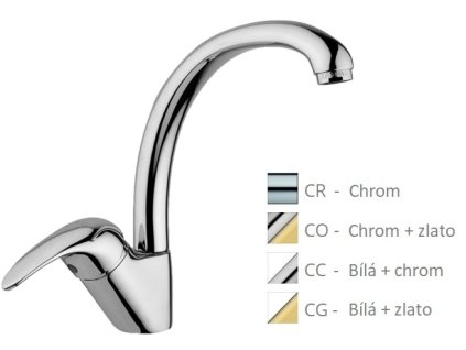 NETTUNO DUE dřezová stojánková baterie, vysoká (Barva Chrom)