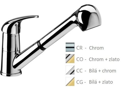 NETTUNO DUE dřezová stojánková baterie se sprchou (Barva Chrom)