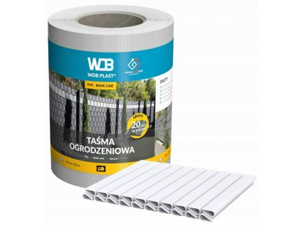 Krycí páska PVC BASIC LINE RAL 9010 - BÍLÁ 19cmx35m + 20 klipů zdarma  + 20 klipov zdarma