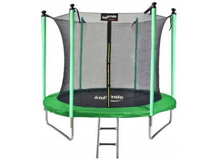 Trampolína 312 cm + vnitřní ochranná síť + žebřík, ZELENÁ