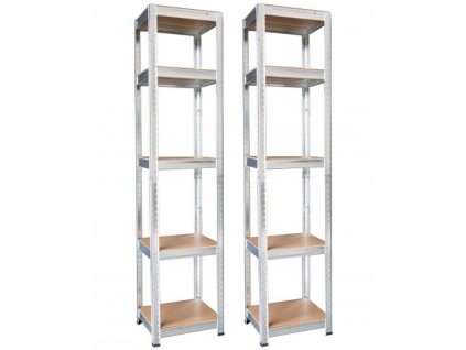 2x Pozinkovaný regál 180x40x40, 5 políc, nosnosť 875kg