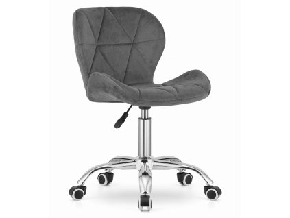 Sametová otočná židle AVOLA - tmavě šedá