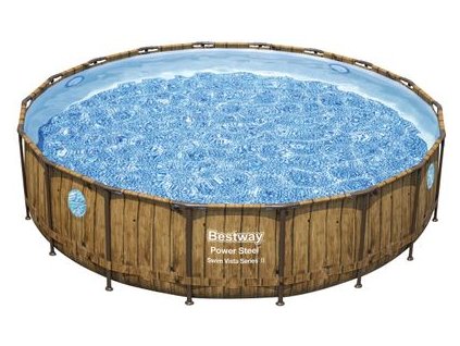 Bazén Bestway® Power Steel™, Vista Series, 56977, kartušová filtrácia, rebrík, plachta, ChemConnect ™ dávkovač, lepiaca záplata, 549x122 cm