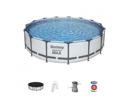 Bazén Bestway® Steel Pro MAX, 56488, kartušová filtrácia, rebrík, plachta, 457x107 cm